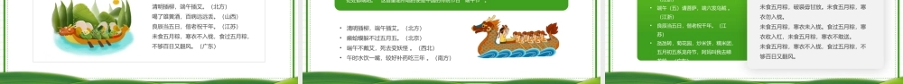 绿色卡通风端午节诗词介绍PPT模板.pptx