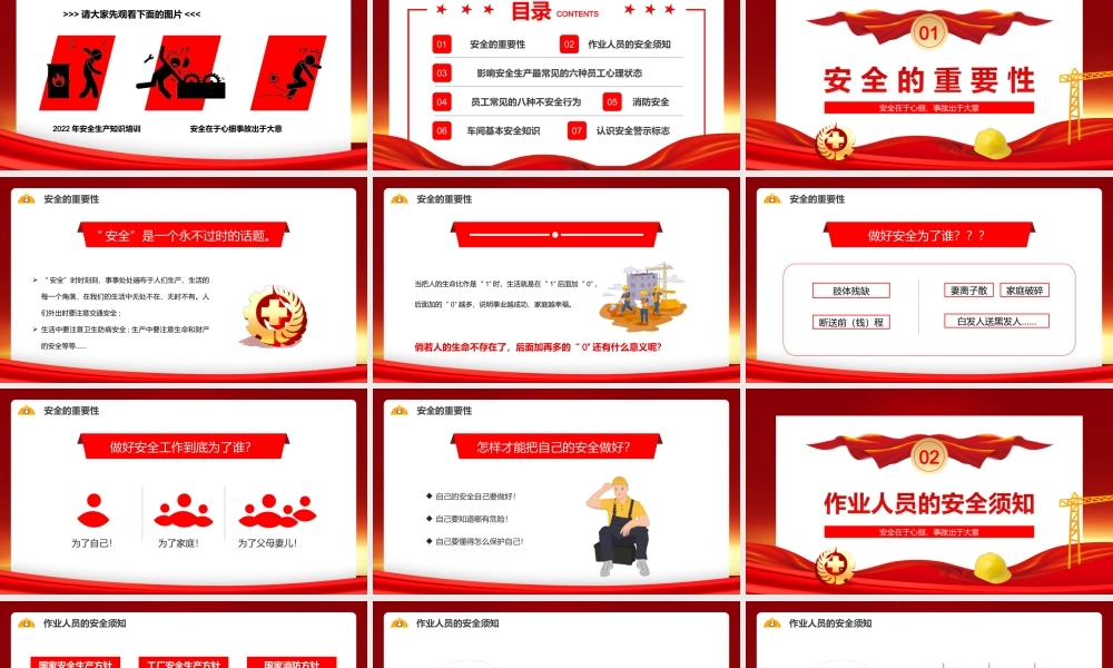 2022年企业安全生产知识培训讲座PPT课件（带内容）.ppt