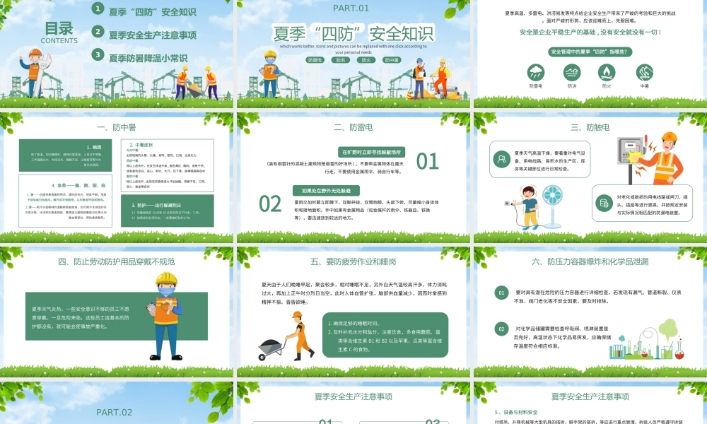 夏季四防安全培训PPT生命宝贵安全第一预防为主PPT课件（带内容）.ppt