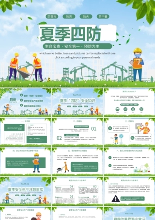 夏季四防安全培训PPT生命宝贵安全第一预防为主PPT课件（带内容）.ppt