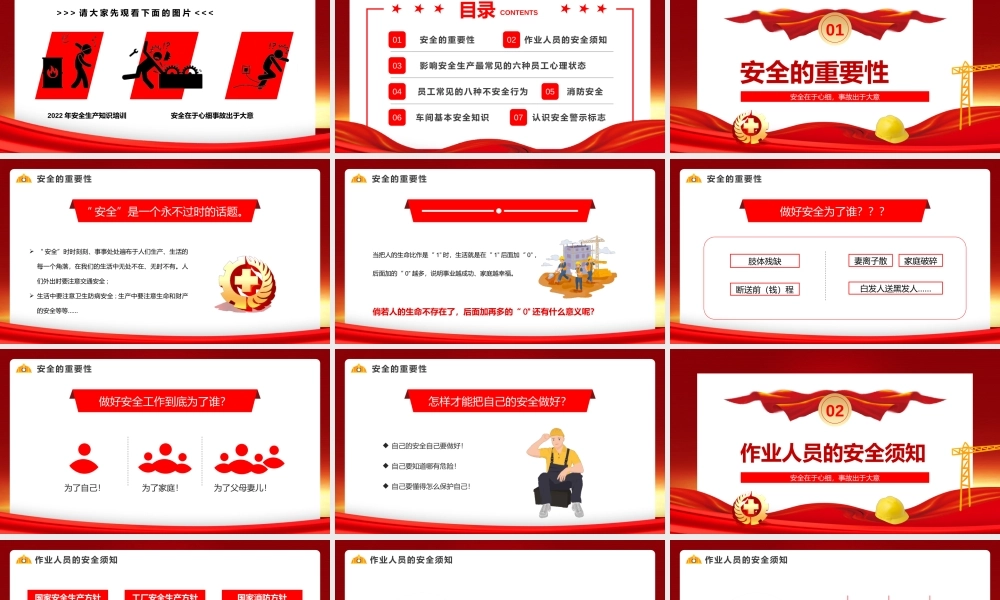 2022年企业安全生产知识培训讲座PPT课件（带内容）.pptx