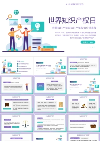 世界知识产权日知识产权知识介绍宣传PPT模板.pptx