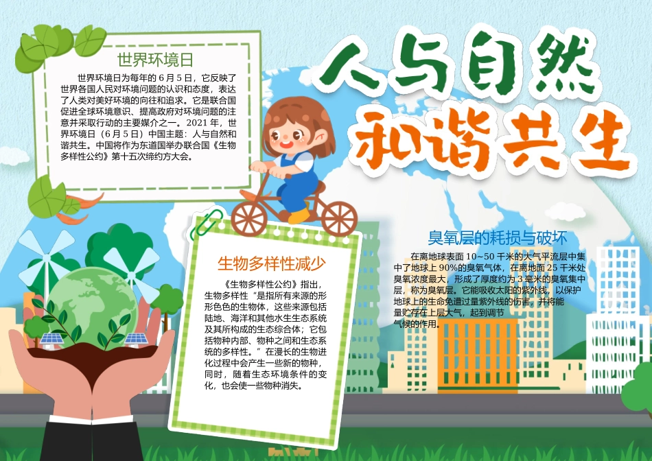 环保世界环境日小报手抄报.docx_第1页
