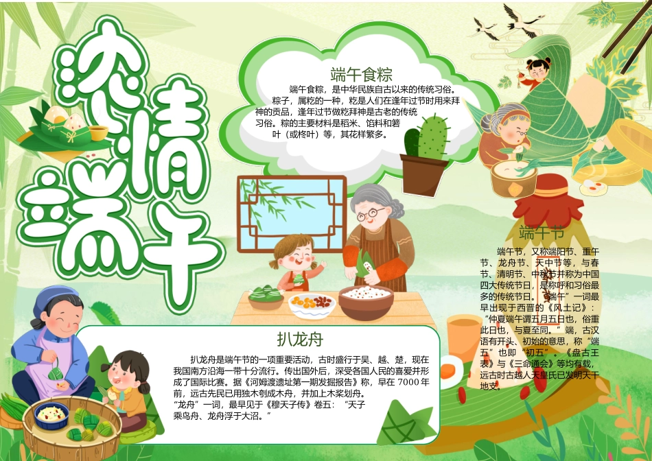 浓情端午节小报手抄报小报.docx_第1页