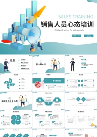 绿色3D销售人员心态企业培训PPT课件.pptx