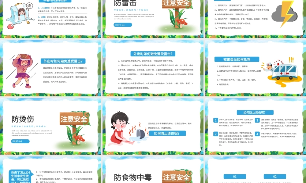 夏季安全教育防溺水卡通PPT模板.pptx