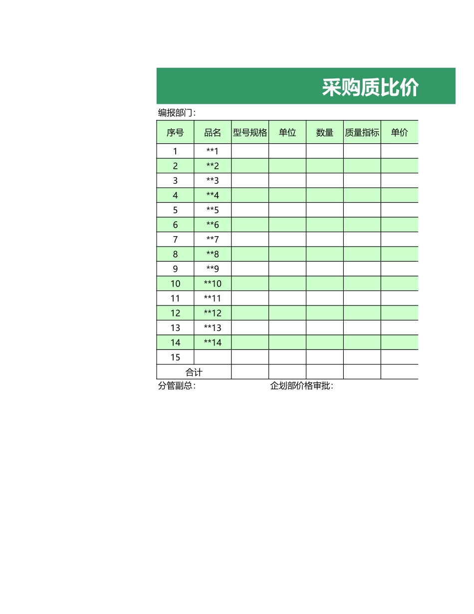 采购质比价申报表.xls_第1页