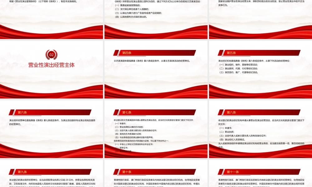 2022《营业性演出管理条例实施细则》全文学习PPT课件（带内容）.pptx