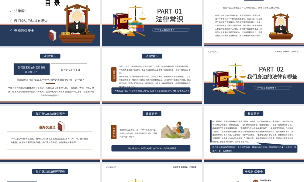学会保护自己-小学生法制安全教育宣传主题班会课件模板-两版.pptx