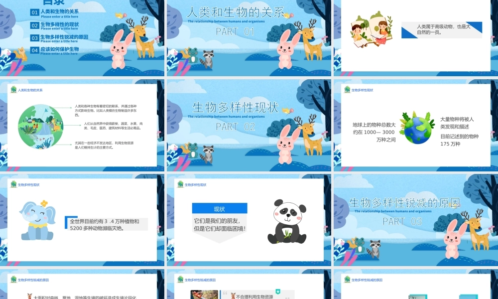 5月22日国际生物多样日PPT生物多样性介绍生物多样性保护PPT课件（带内容）.ppt