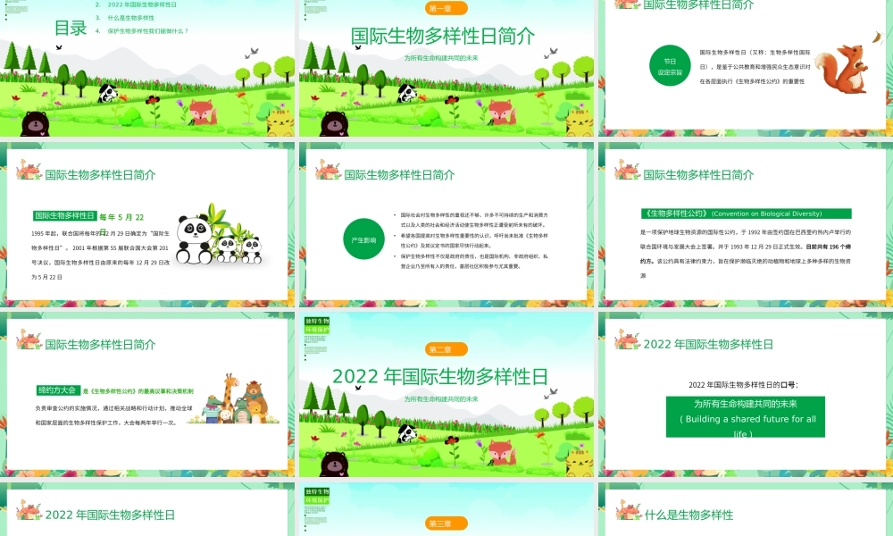 522国际生物多样日介绍PPT保护生物多样性PPT课件（带内容）.pptx