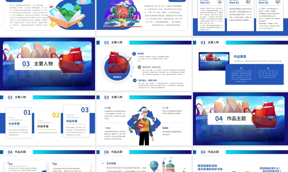 格列夫游记名著读书分享读后感PPT模板.pptx