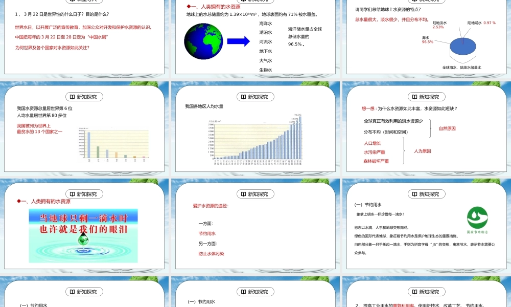 人教版九年级化学第四单元《自然界的水-爱护水资源》PPT课件.pptx