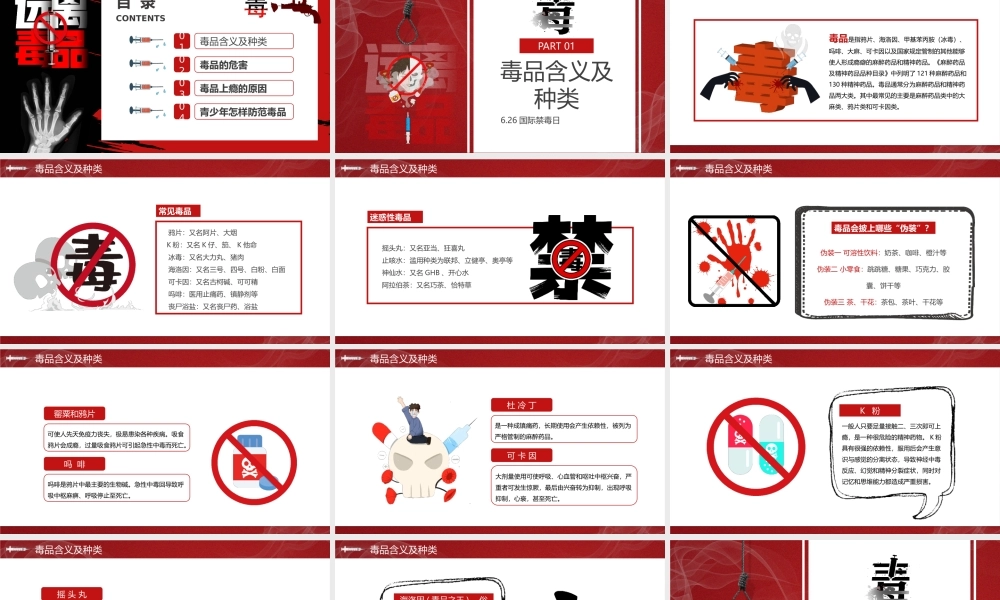 626世界禁毒日PPT无毒青春健康生活主题班会珍爱生命远离毒品PPT课件（带内容）.pptx
