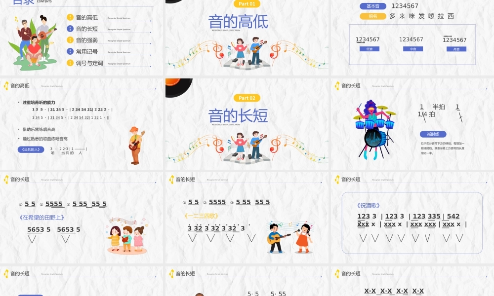 认识简谱入门必备课PPT音乐课教学音乐课入门ppt课件（带内容）.pptx