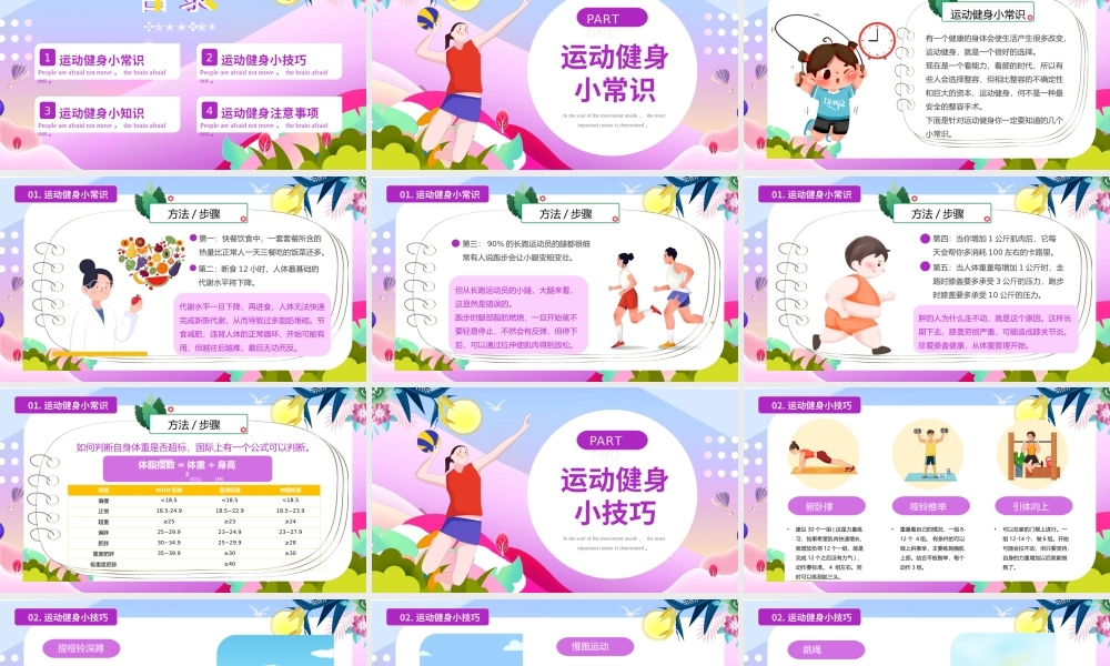 运动健身小常识PPT运动健身小技巧PPT运动健身注意事项PPT课件（带内容）.pptx