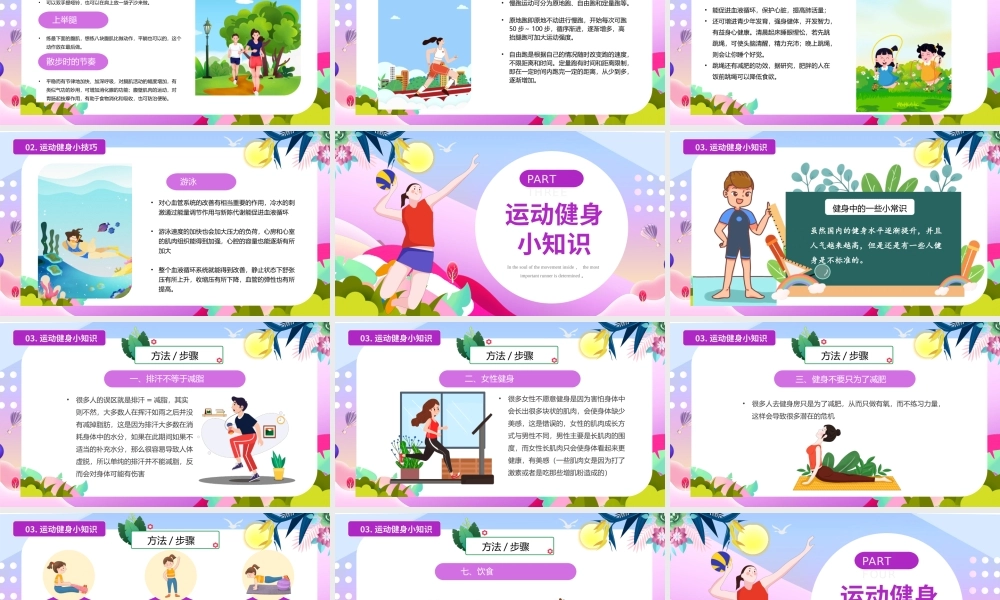 运动健身小常识PPT运动健身小技巧PPT运动健身注意事项PPT课件（带内容）.pptx