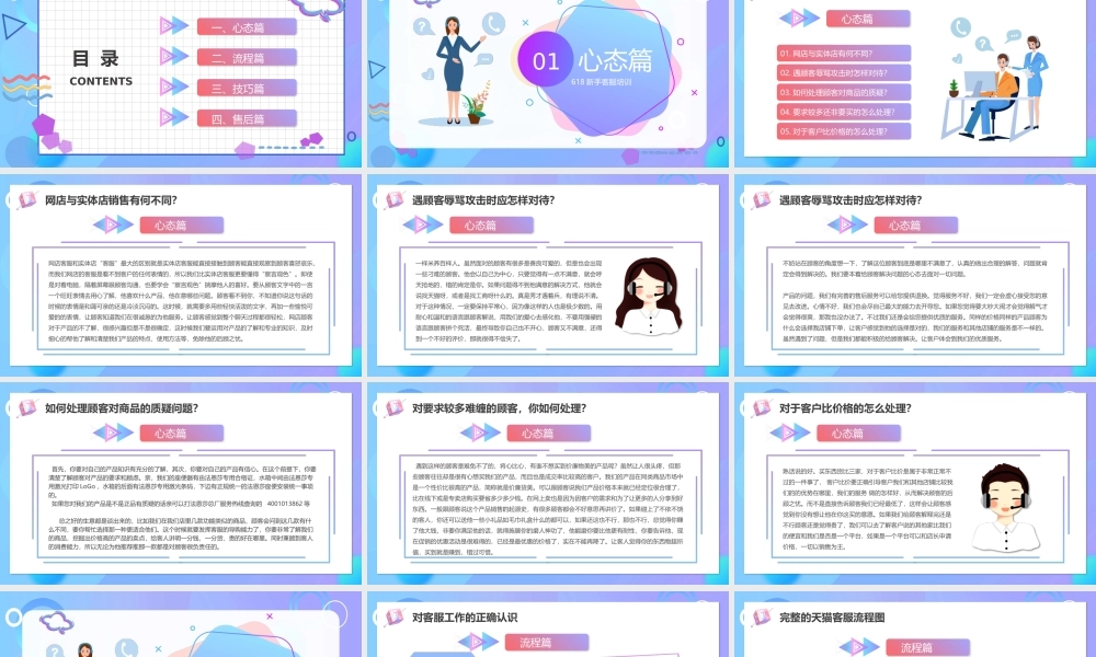 618新手客服培训PPT心态培训流程培训技巧培训售后培训PPT课件（带内容）.pptx