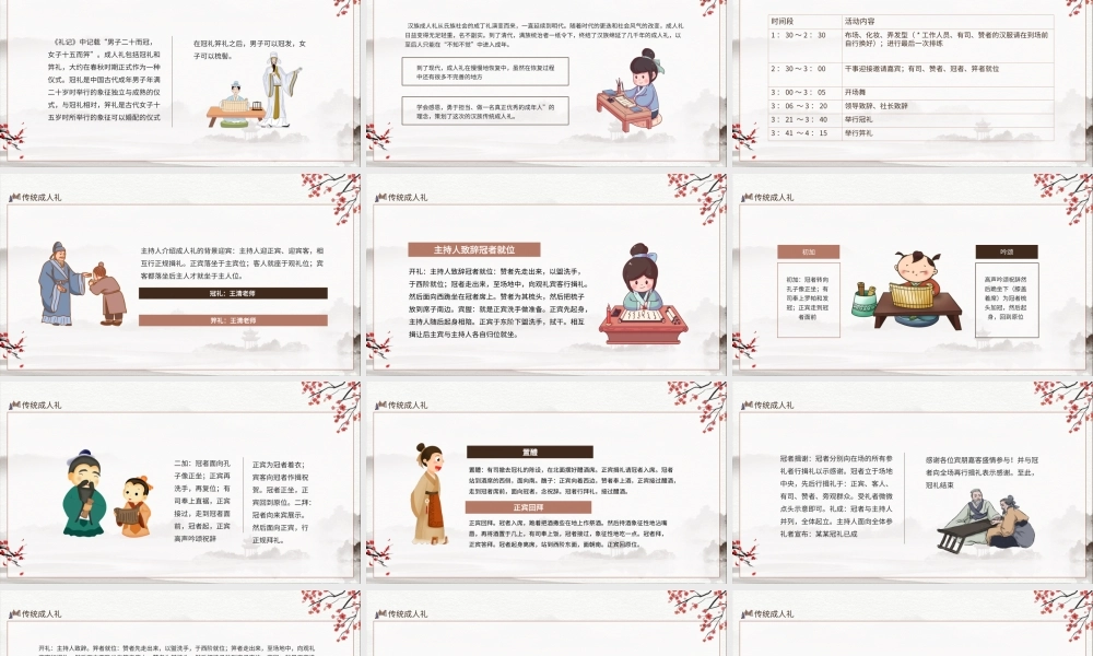 中国风传统成人礼介绍PPT课件（带内容）.ppt