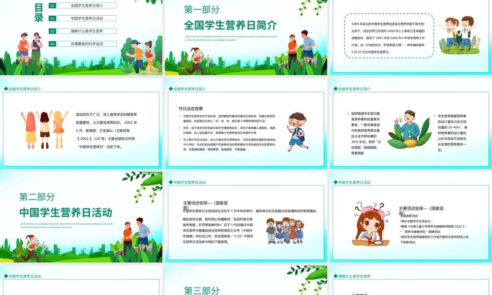学生营养工作计划护苗系统工程PPT知营养会运动防肥胖促健康PPT合理膳食倡三减良好习惯促三健动态PPT课件（带内容）.ppt