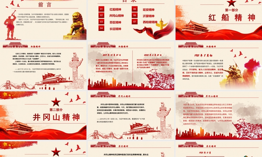 中国精神学习PPT中国共产党人的精神谱系PPT课件（带内容）.ppt