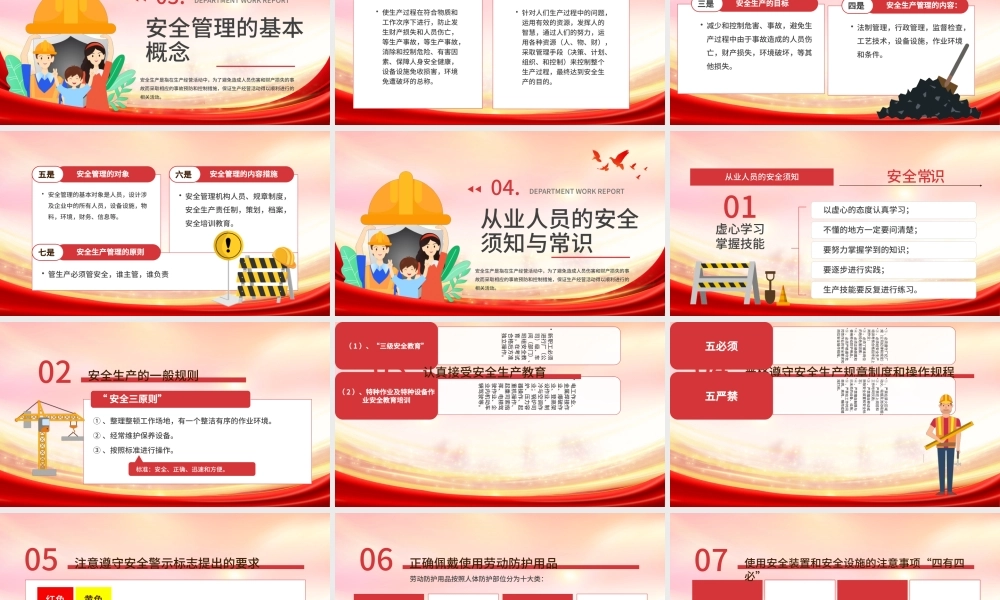 员工安全生产培训红金色简约PPT模板.pptx