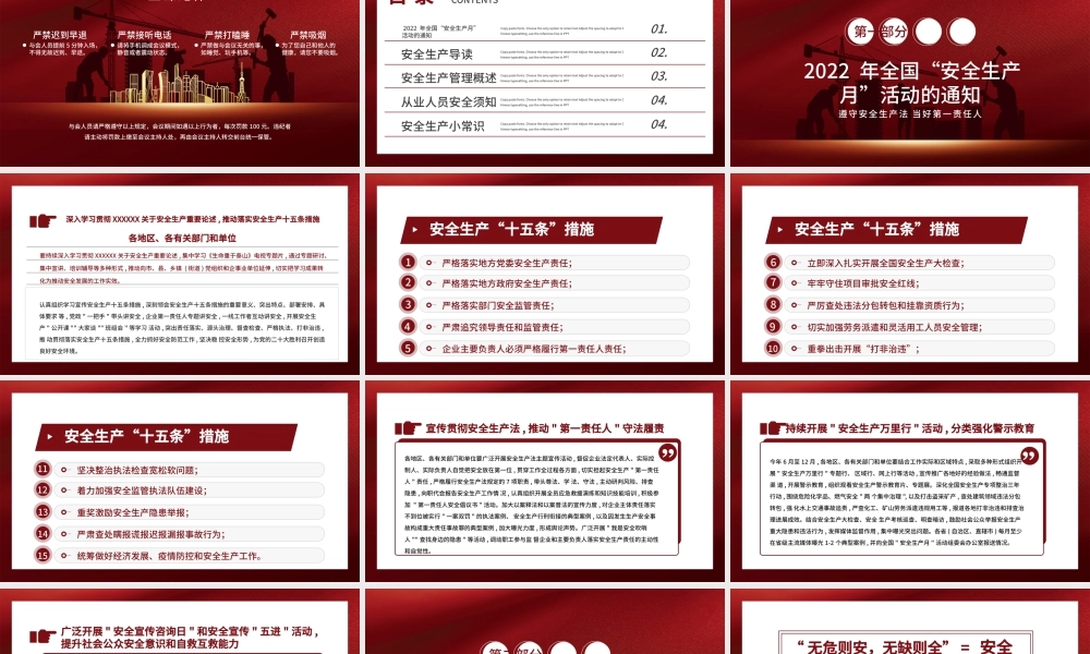 2022年安全生产月红色简约PPT模板.pptx