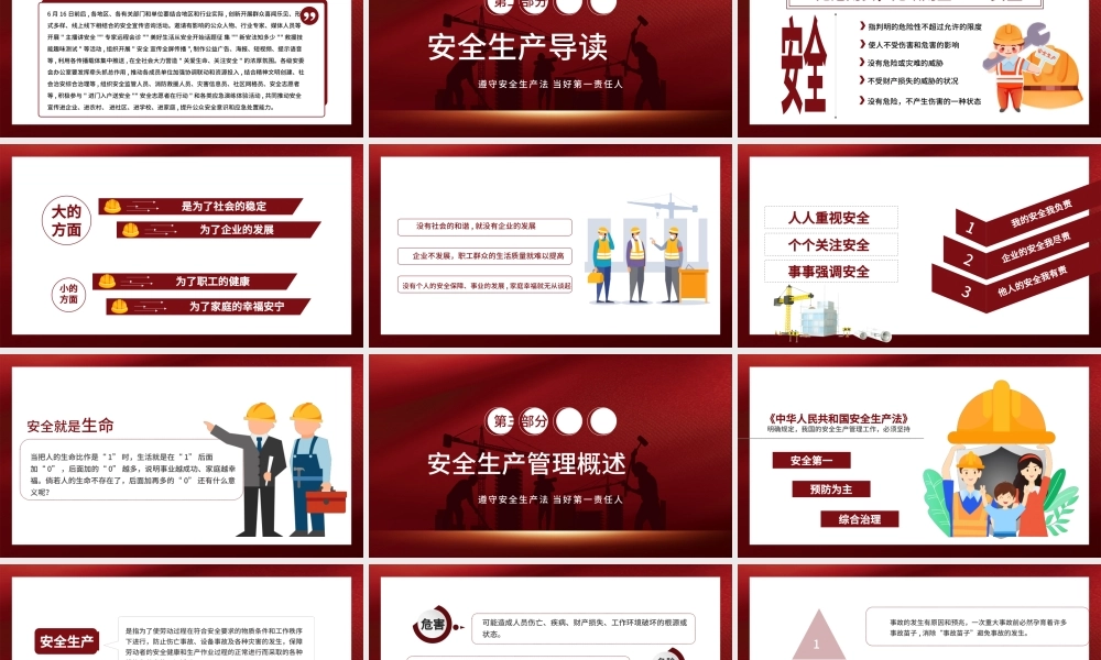 2022年安全生产月红色简约PPT模板.pptx