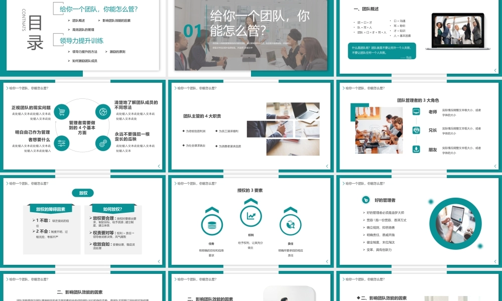 企业管理培训PPT团队管理和领导力修炼PPT课件（带内容）.pptx