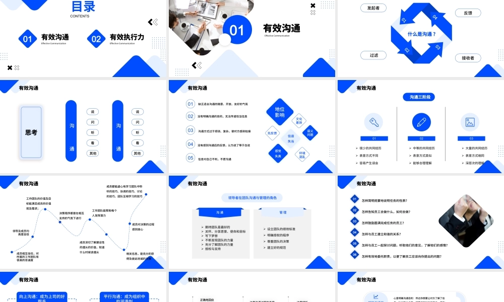 蓝色简约有效沟通与有效执行力PPT模板.pptx