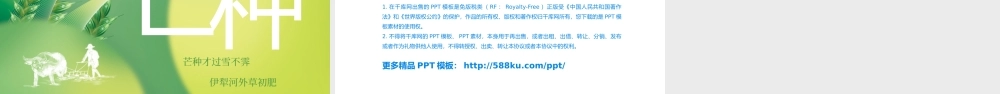 黄绿小清新芒种节气介绍PPT模板.pptx
