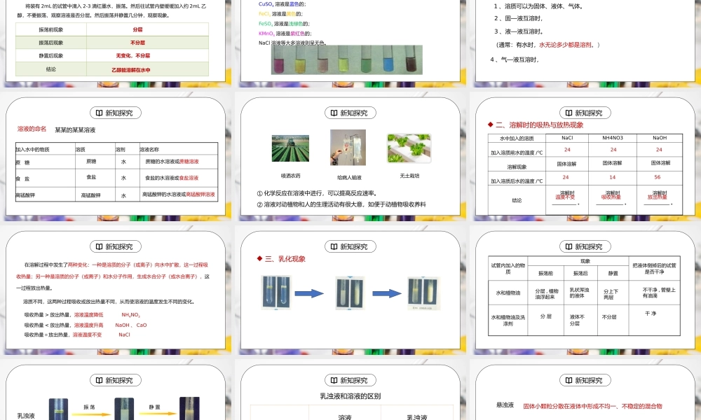 人教版九年级化学下册第二单元《溶液-溶液的形成》PPT课件.pptx