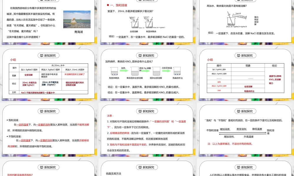 人教版九年级化学下册第二单元《溶液-溶解度1》PPT课件.pptx