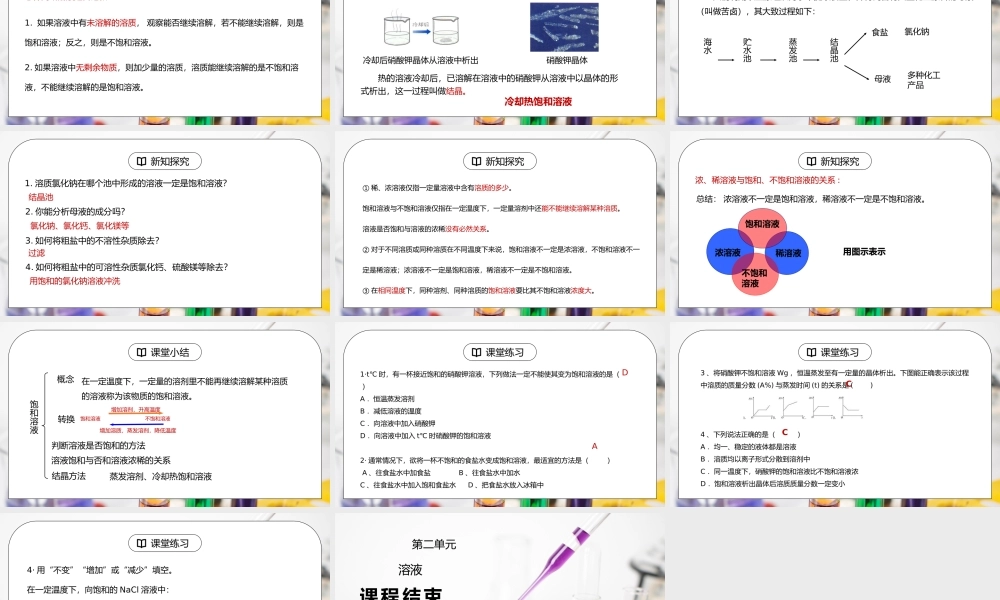 人教版九年级化学下册第二单元《溶液-溶解度1》PPT课件.pptx