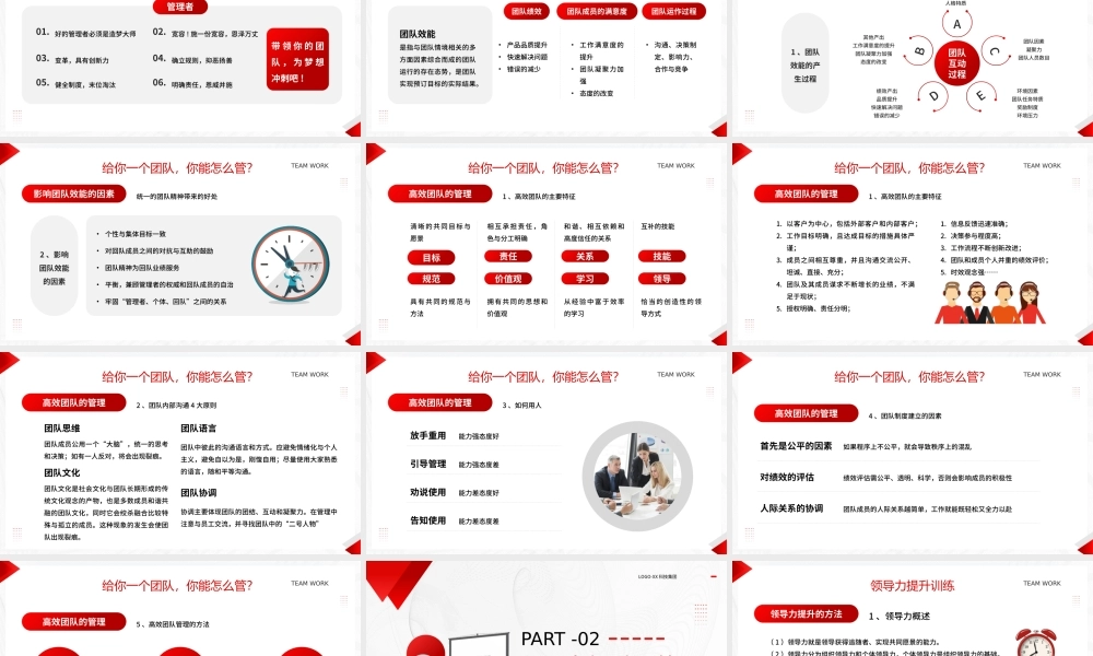 红色商务风团队管理和领导力修炼PPT模板.pptx