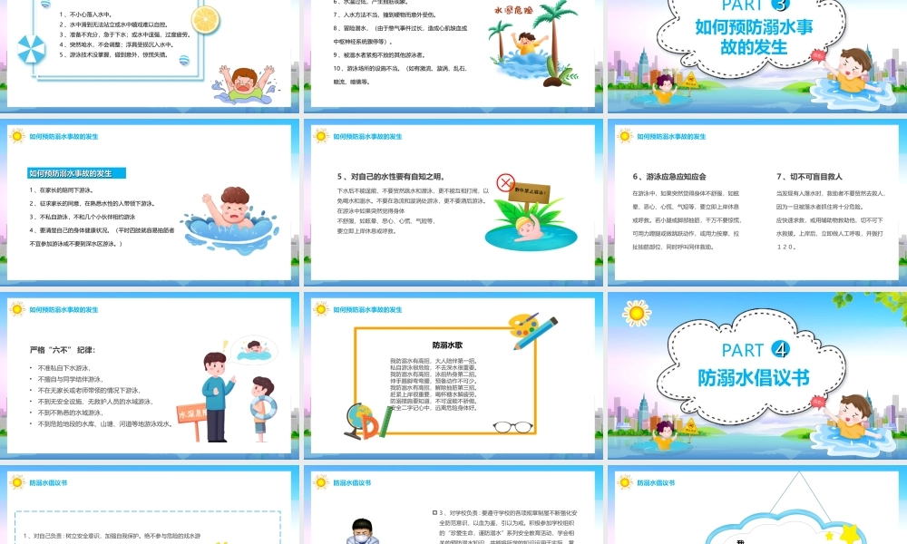 儿童安全教育预防溺水安全知识培训主题班会PPT暑假防溺水知识讲座PPT课件.ppt