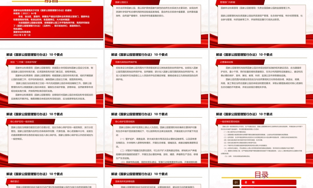 2022《国家公园管理暂行办法》全文学习PPT课件（带内容）.ppt