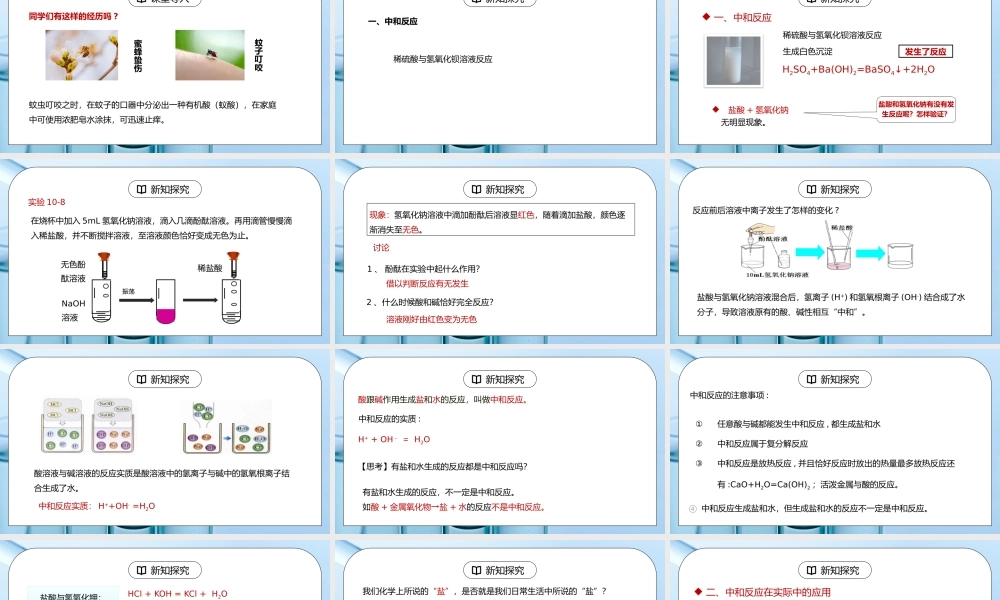 人教版九年级化学下册第三单元《常见的酸和碱-酸和碱的中和反应1》PPT课件.pptx