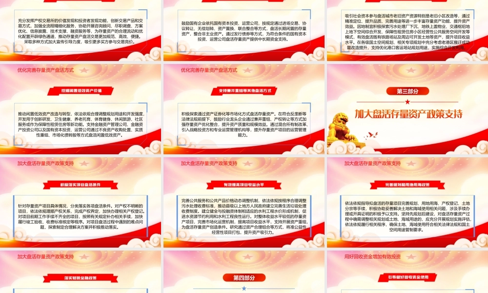 2022关于进一步盘活存量资产扩大有效投资的意见全文学习PPT课件（带内容）.ppt