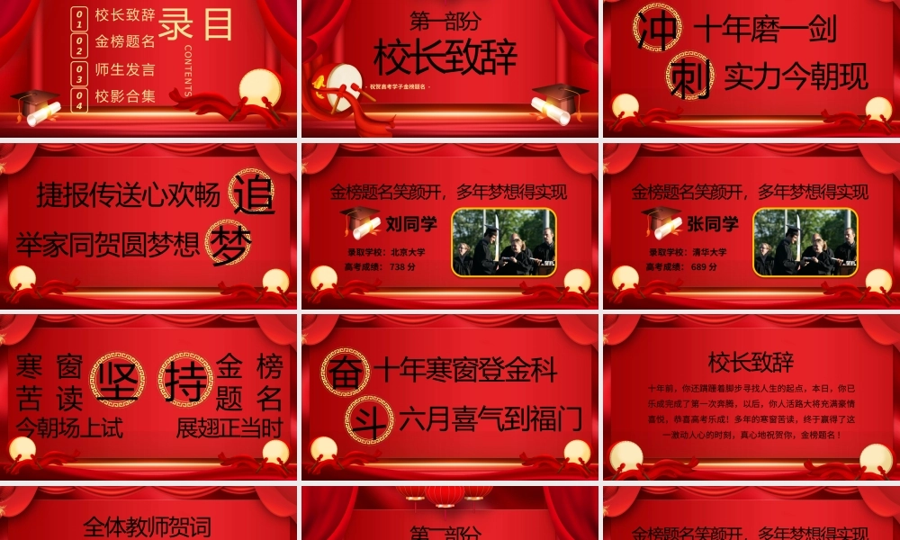高考喜报庆功大会PPT课件（带内容）.pptx