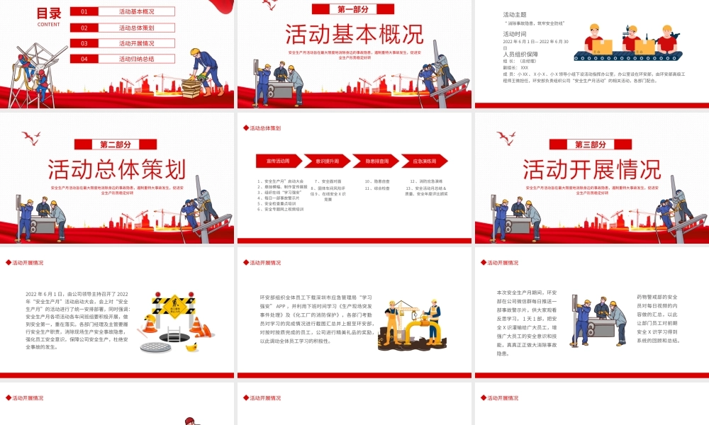 2022安全生产月安全培训工作总结PPT课件（带内容）.ppt