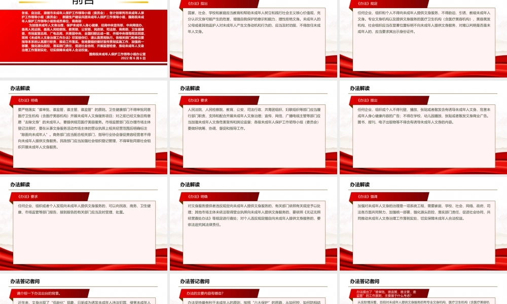 2022《未成年人文身治理工作办法》全文学习PPT课件（带内容）.pptx