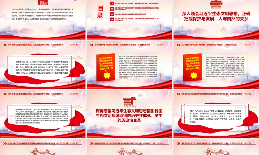 全面推动建设人与自然和谐共生的现代化PPT充分认识当前我国生态文明建设面临的挑战和问题PPT课件（带内容）.ppt