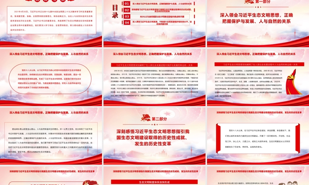 全面推动建设人与自然和谐共生的现代化PPT不断提升自然资源保护和利用水平促进高质量发展PPT课件（带内容）.ppt