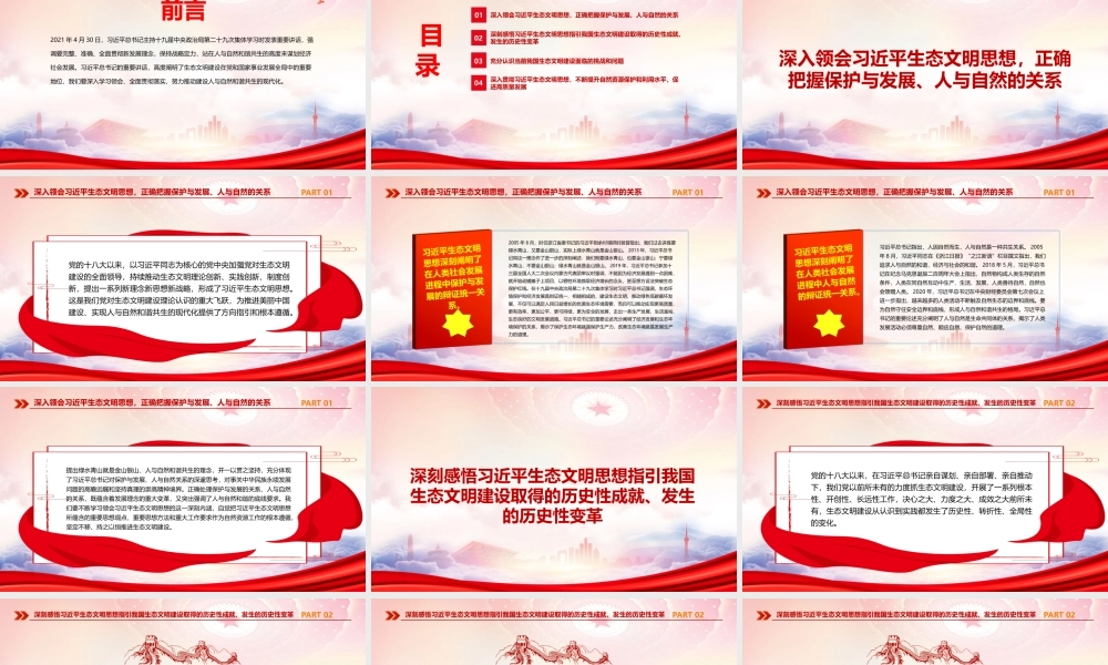 全面推动建设人与自然和谐共生的现代化PPT充分认识当前我国生态文明建设面临的挑战和问题PPT课件（带内容）.pptx