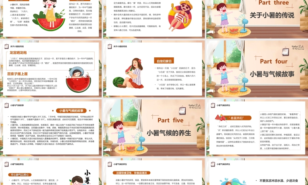 中国传统二十四节气小暑节气介绍PPT小暑时节正当时PPT课件（带内容）.ppt