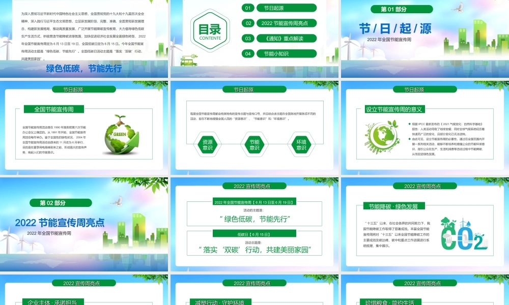 2022节能宣传周PPT落实‘双碳’行动共建美丽家园PPT课件（带内容）.ppt