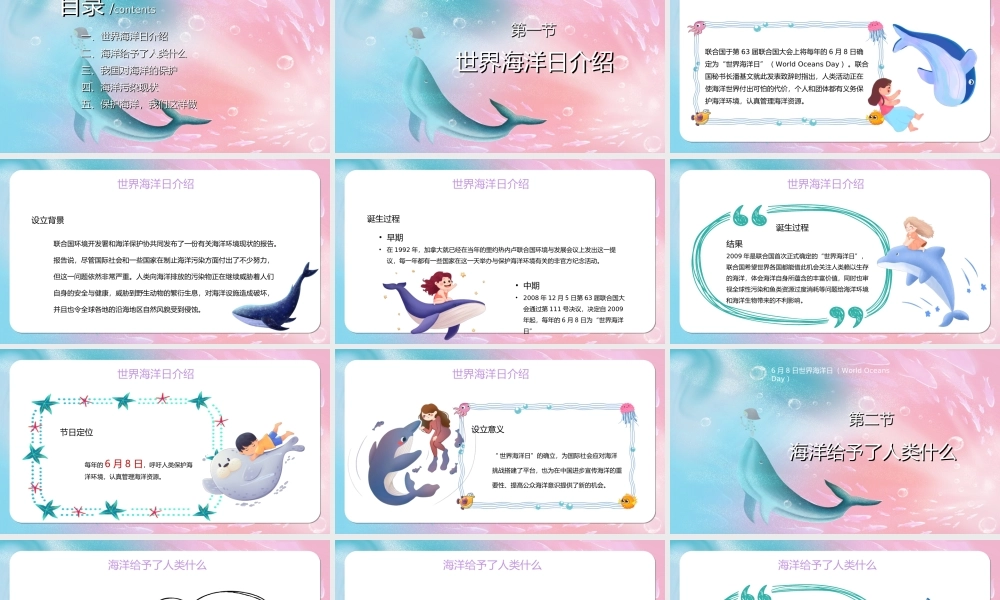 6月8日世界海洋日PPT我们的海洋我们的责任PPT课件（带内容）.ppt