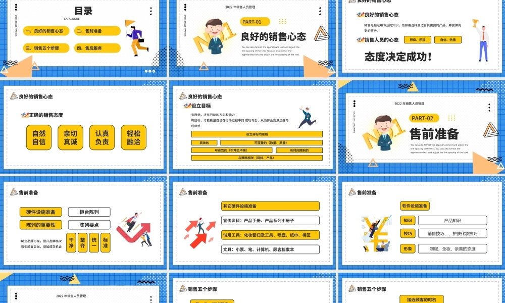 销售人员管理销售技巧培训PPT销售心态售前准备销售步骤售后服务PPT课件（带内容）.pptx