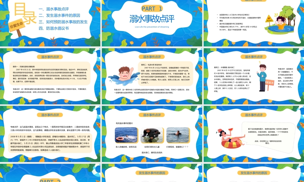 夏季防溺水安全教育PPT如何预防溺水事故的发生PPT课件（带内容）.pptx